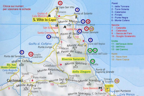 Mappa Riserva dello Zingaro